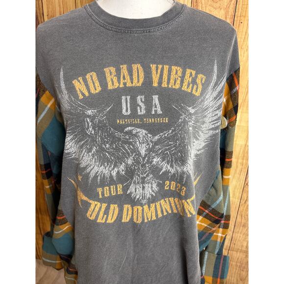 Upcycled Band Tee Old Dominion Flannel Read Description - Picture 2 of 5